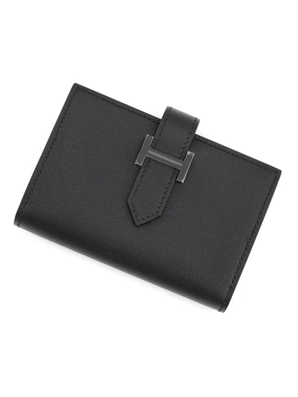 Hermes Card Case Bearn Mini Coin Purse Black Veau Madame Business